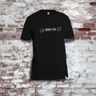 Black Unisex Modern PERSPECTIVE T-Shirt Front View