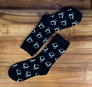 Black Unisex PERSPECTIVE Jacquard Zen Socks Flipped