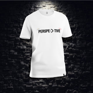 White Unisex PERSPECTIVE Choices T-Shirt Front View